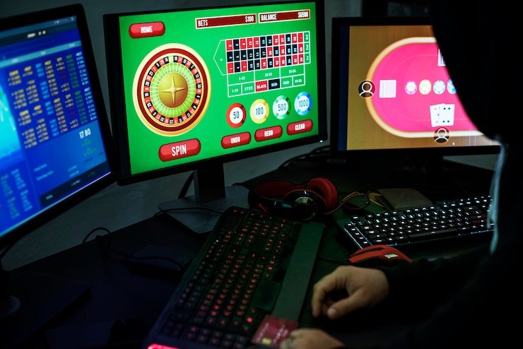 Antarmuka taruhan Infinite Blackjack dengan area betting pribadi untuk setiap pemain